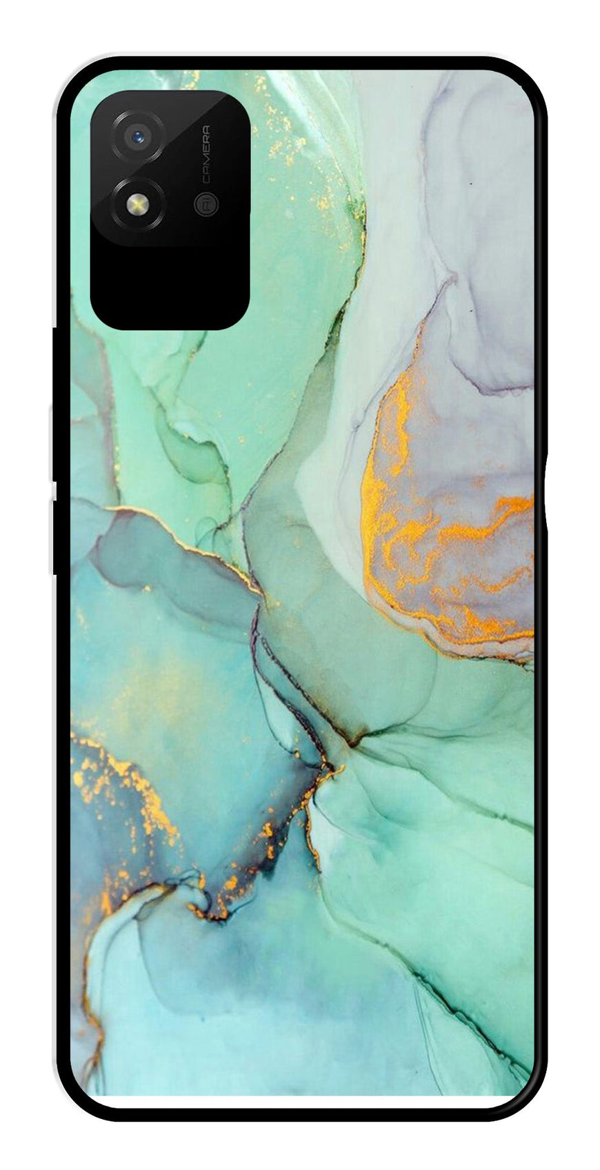 Marble Design Metal Mobile Case for Realme Narzo 50i   (Design No -46)