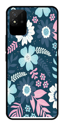 Flower Leaves Design Metal Mobile Case for Realme Narzo 50i