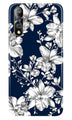 White flowers Blue Background Case for Vivo S1