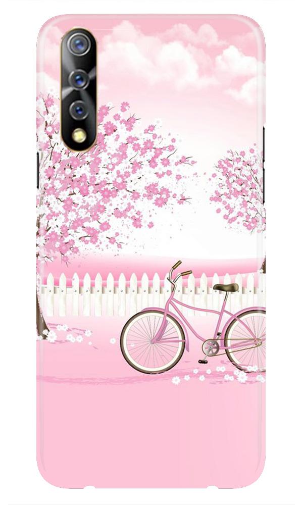 Pink Flowers Cycle Case for Vivo Z1x  (Design - 102)