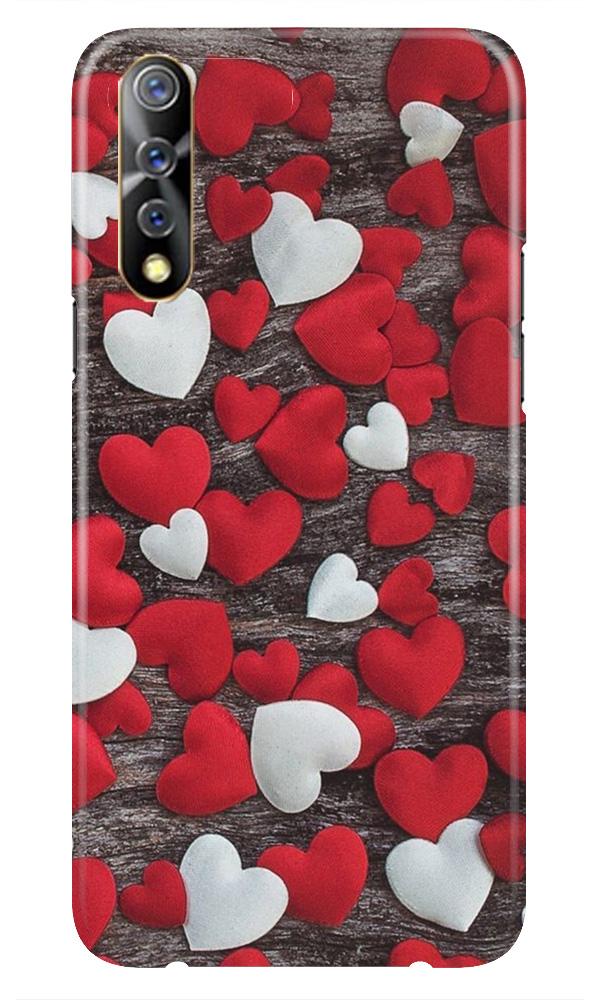 Red White Hearts Case for Vivo S1  (Design - 105)
