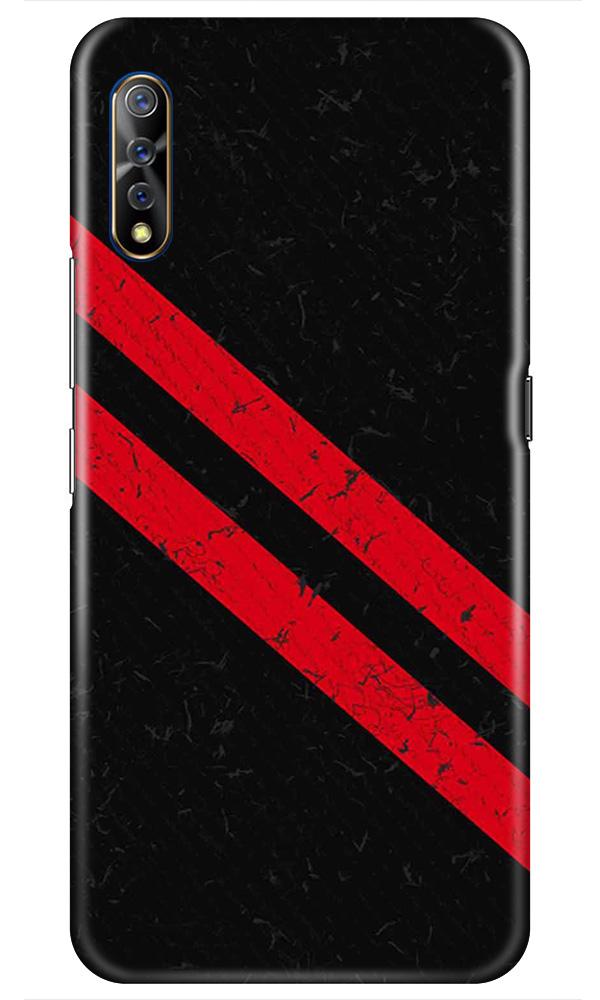 Black Red Pattern Mobile Back Case for Vivo S1   (Design - 373)