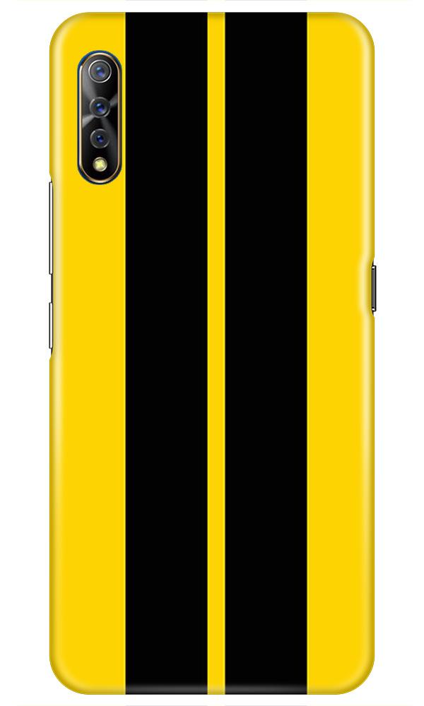 Black Yellow Pattern Mobile Back Case for Vivo S1   (Design - 377)