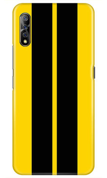 Black Yellow Pattern Mobile Back Case for Vivo Z1x   (Design - 377)