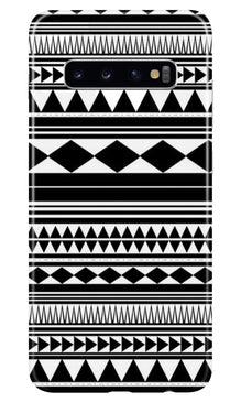 Black white Pattern Mobile Back Case for Samsung Galaxy S10 Plus (Design - 5)