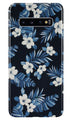 White flowers Blue Background2 Case for Samsung Galaxy S10