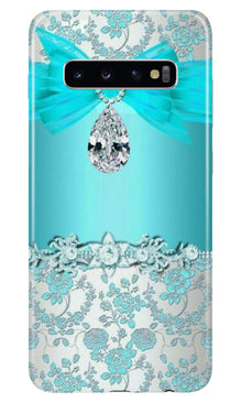 Shinny Blue Background Mobile Back Case for Samsung Galaxy S10 Plus (Design - 32)