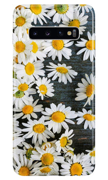 White flowers2 Mobile Back Case for Samsung Galaxy S10 Plus (Design - 62)
