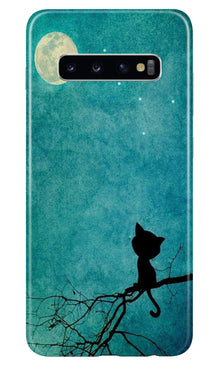 Moon cat Mobile Back Case for Samsung Galaxy S10 (Design - 70)