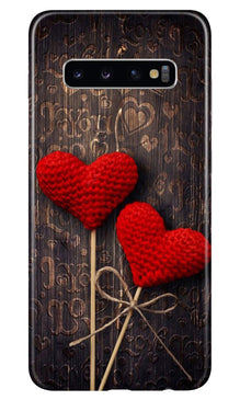 Red Hearts Mobile Back Case for Samsung Galaxy S10 (Design - 80)