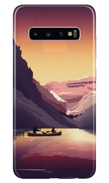 Mountains Boat Mobile Back Case for Samsung Galaxy S10 Plus (Design - 181) (Design - 181)