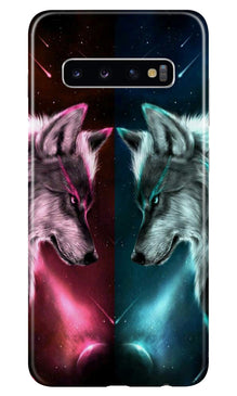 Wolf fight Mobile Back Case for Samsung Galaxy S10 (Design - 221)