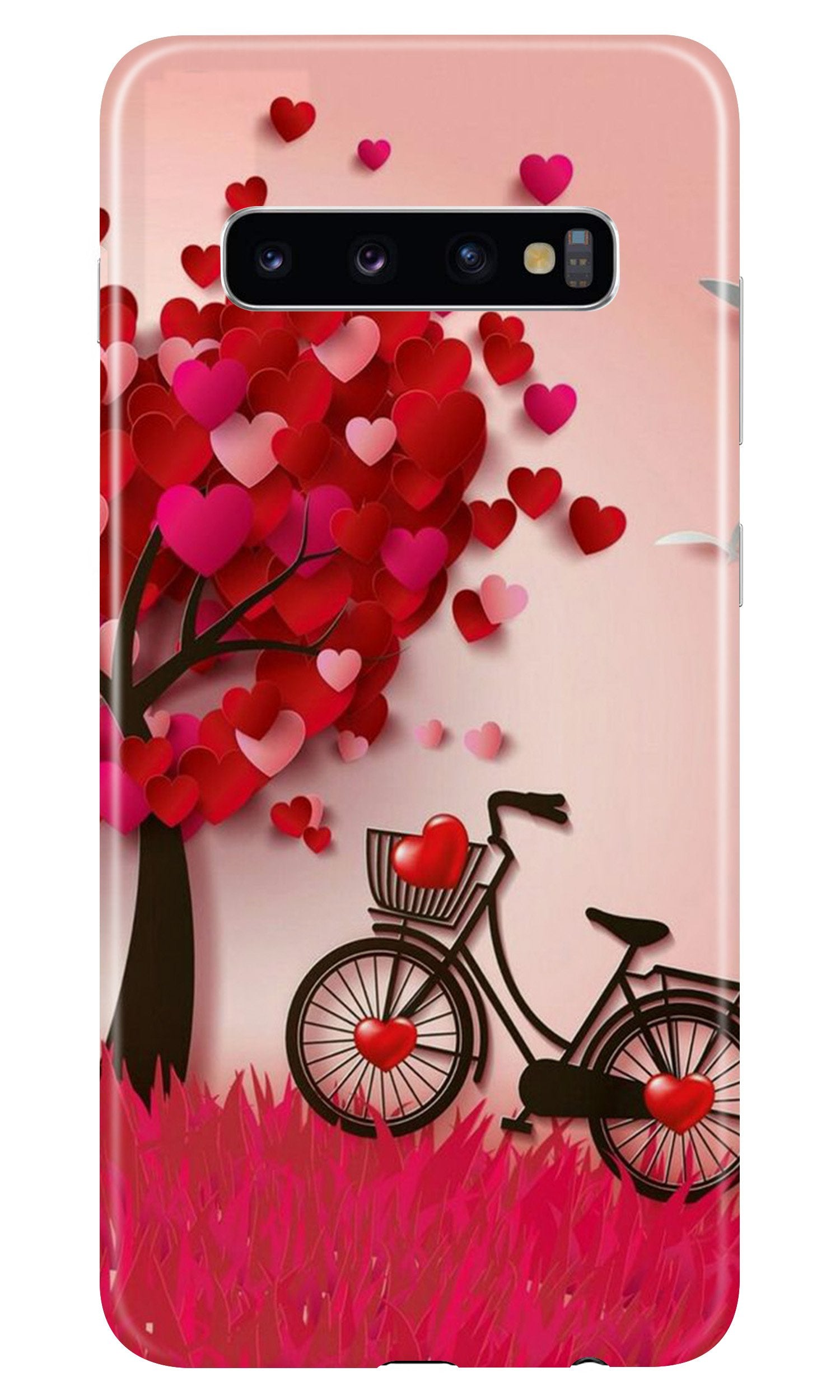 Red Heart Cycle Case for Samsung Galaxy S10 (Design No. 222)