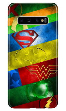 Superheros Logo Mobile Back Case for Samsung Galaxy S10 (Design - 251)