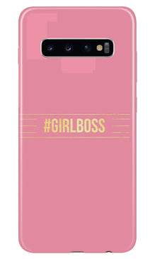 Girl Boss Pink Mobile Back Case for Samsung Galaxy S10 (Design - 263)