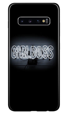 Girl Boss Black Mobile Back Case for Samsung Galaxy S10 (Design - 268)