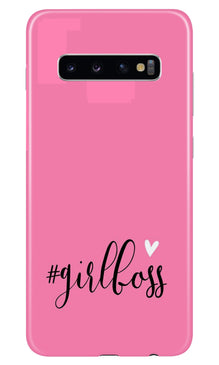 Girl Boss Pink Mobile Back Case for Samsung Galaxy S10 (Design - 269)