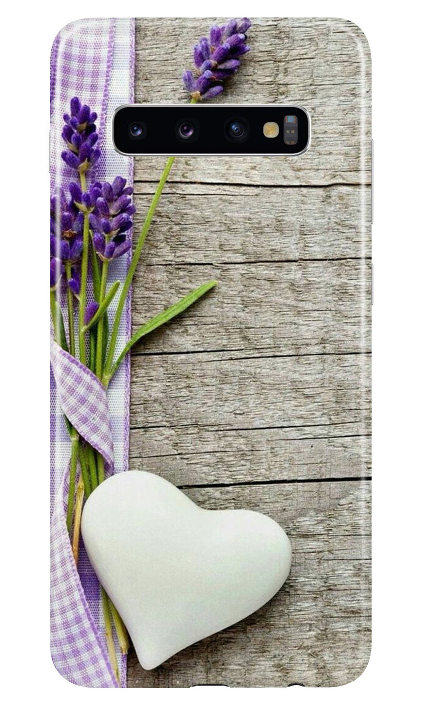 White Heart Case for Samsung Galaxy S10 (Design No. 298)