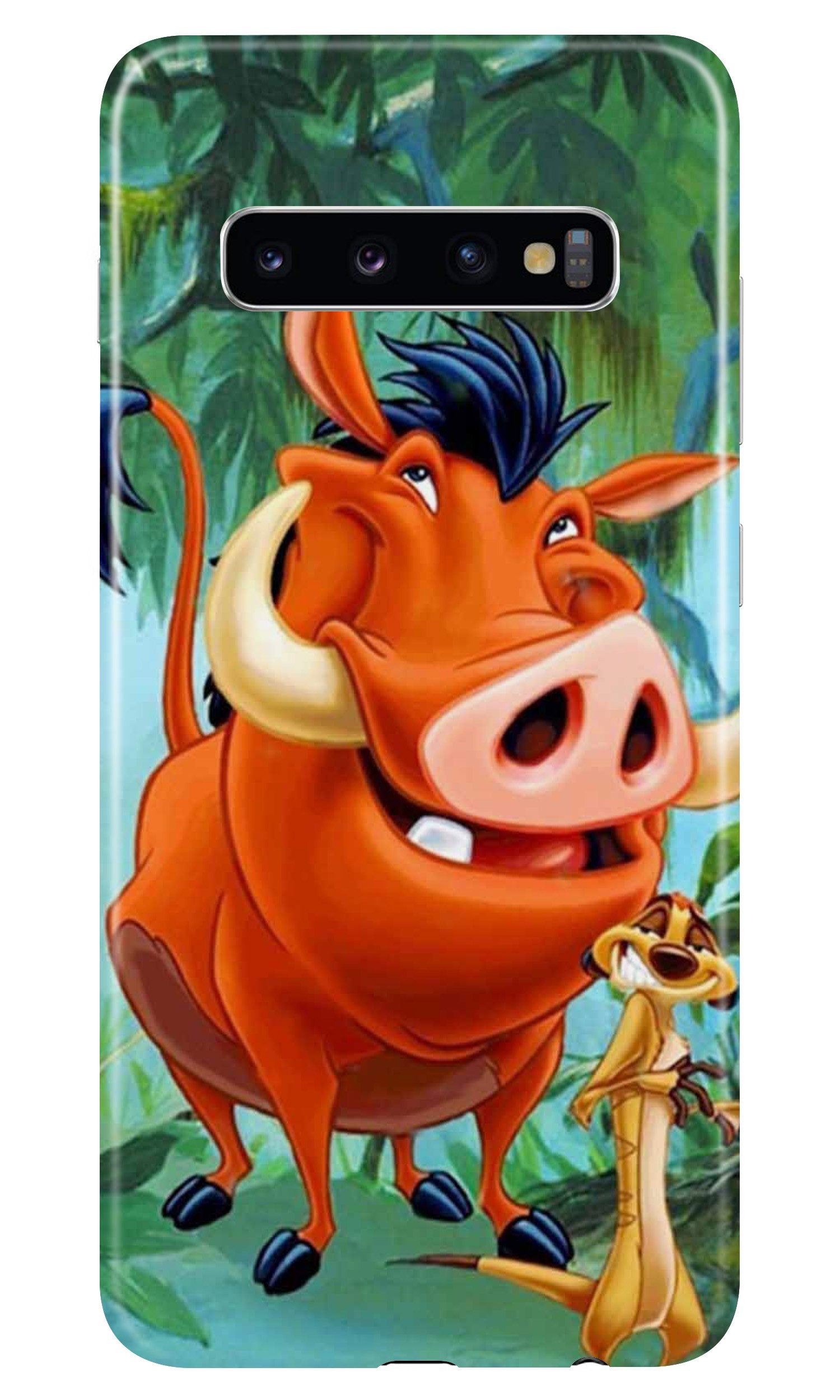 Timon and Pumbaa Mobile Back Case for Samsung Galaxy S10 Plus(Design - 305)