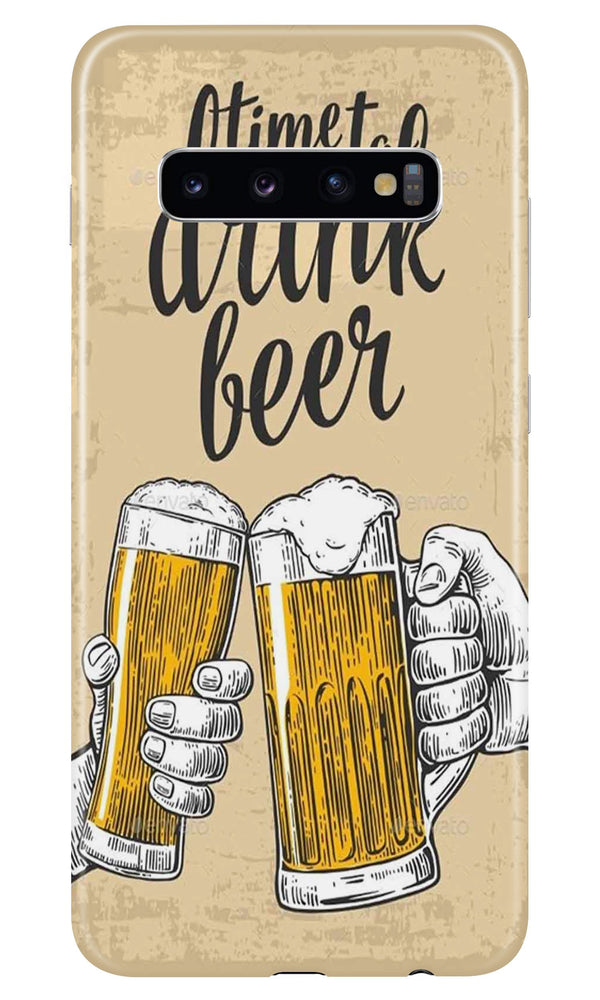 Drink Beer Mobile Back Case for Samsung Galaxy S10 Plus  (Design - 328)