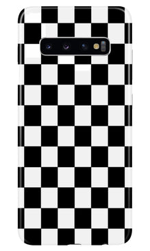 Black White Boxes Mobile Back Case for Samsung Galaxy S10  (Design - 372)