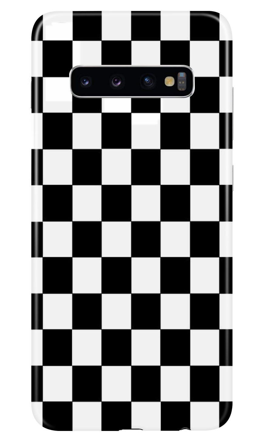 Black White Boxes Mobile Back Case for Samsung Galaxy S10  (Design - 372)