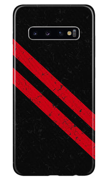 Black Red Pattern Mobile Back Case for Samsung Galaxy S10  (Design - 373)