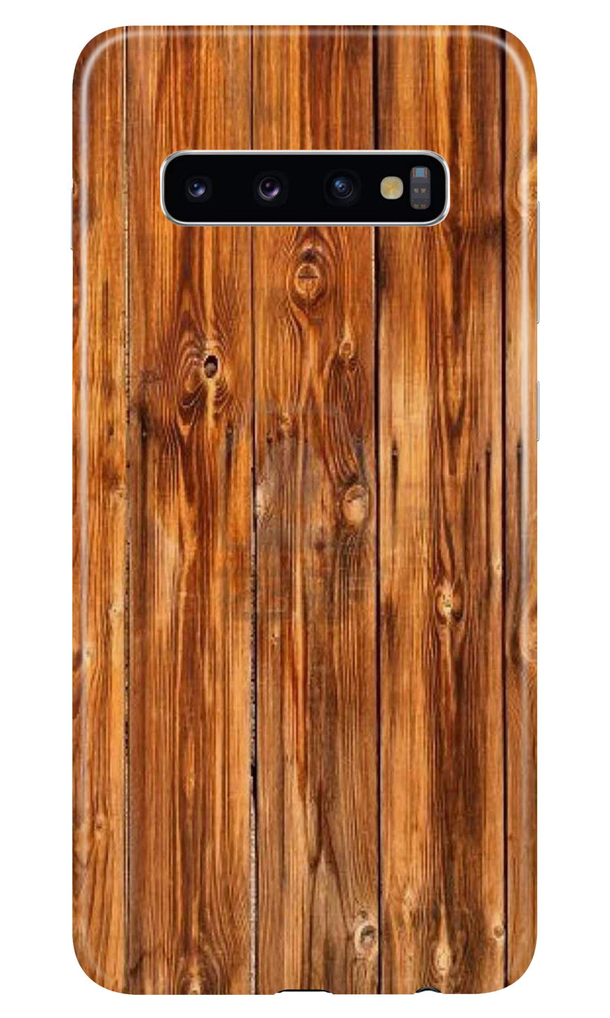 Wooden Texture Mobile Back Case for Samsung Galaxy S10  (Design - 376)