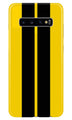 Black Yellow Pattern Mobile Back Case for Samsung Galaxy S10  (Design - 377)