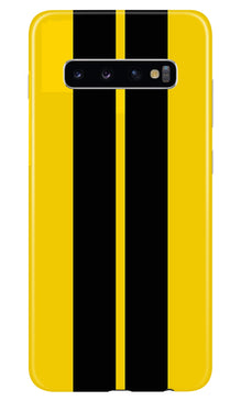 Black Yellow Pattern Mobile Back Case for Samsung Galaxy S10  (Design - 377)