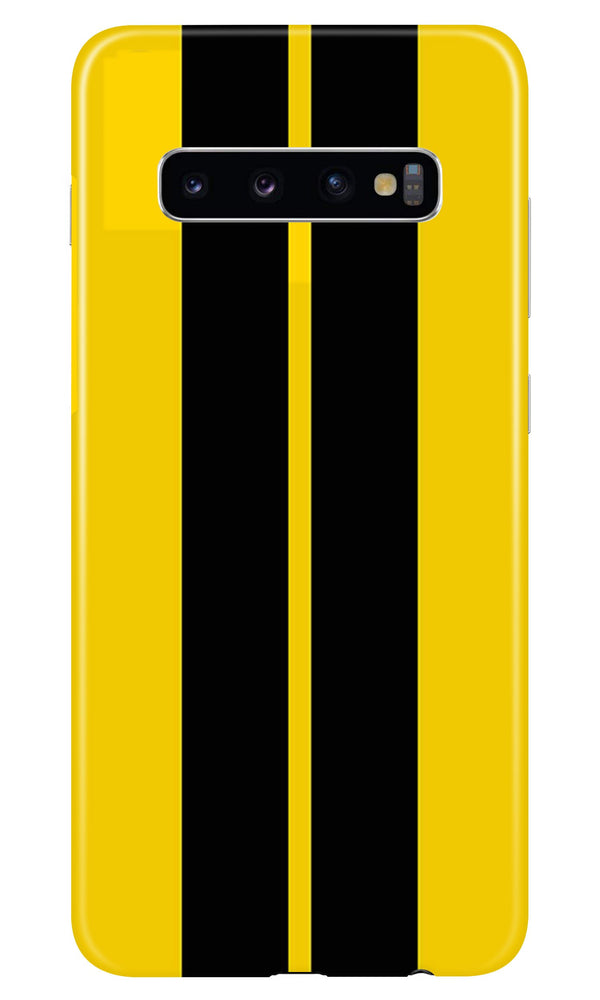 Black Yellow Pattern Mobile Back Case for Samsung Galaxy S10 Plus  (Design - 377)