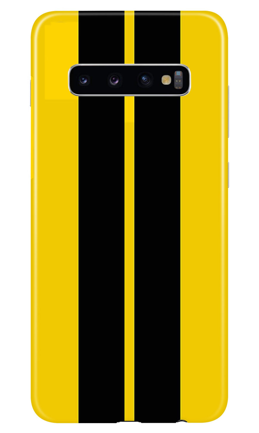 Black Yellow Pattern Mobile Back Case for Samsung Galaxy S10  (Design - 377)