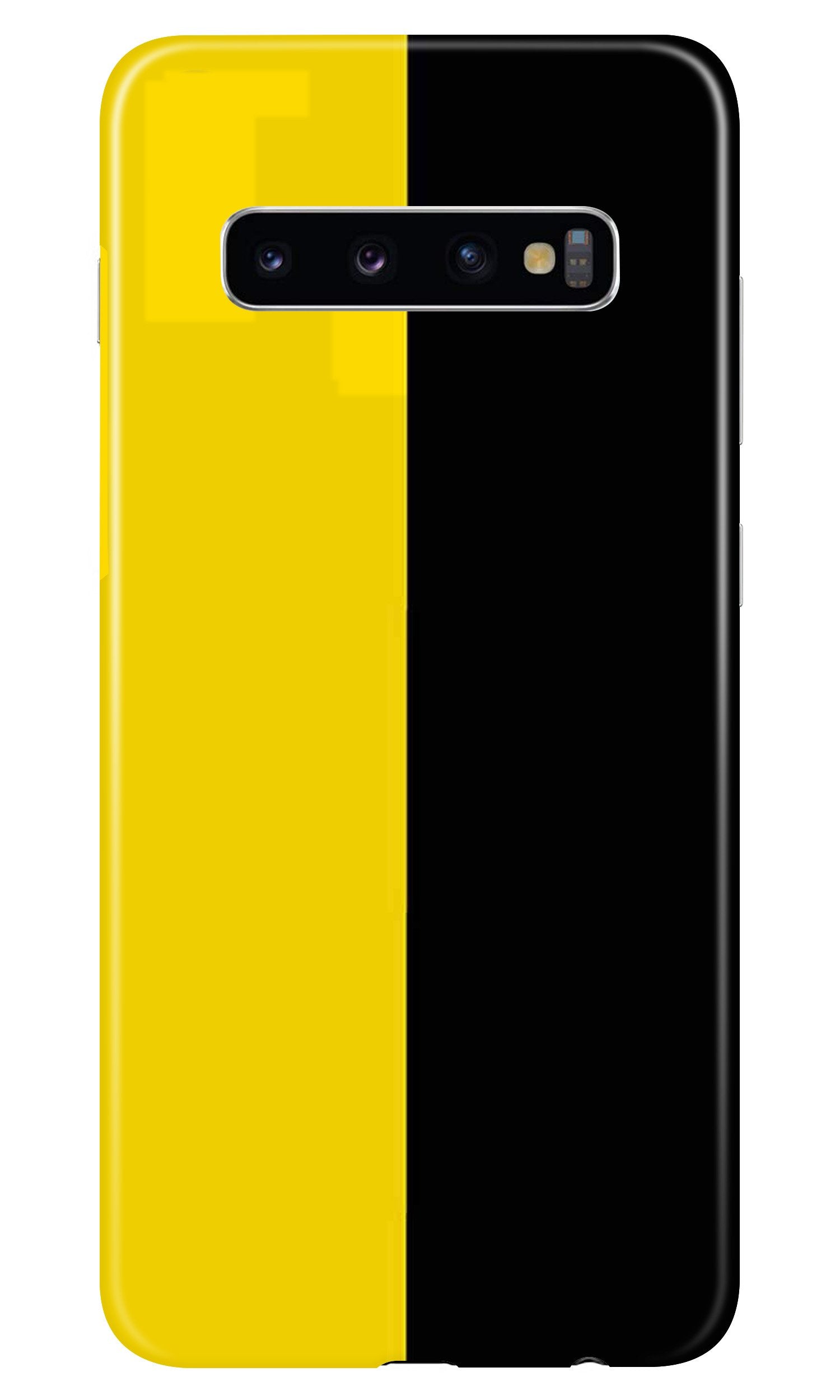 Black Yellow Pattern Mobile Back Case for Samsung Galaxy S10 Plus  (Design - 397)