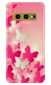 White Pick Butterflies Mobile Back Case for Samsung Galaxy S10E (Design - 28)