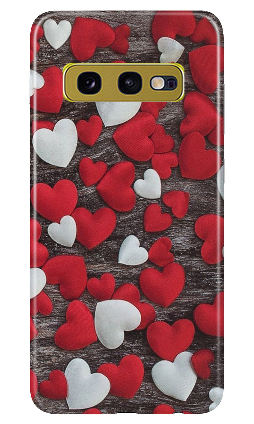 Red White Hearts Case for Samsung Galaxy S10E  (Design - 105)