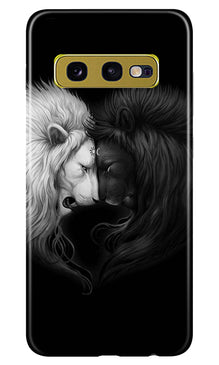 Dark White Lion Mobile Back Case for Samsung Galaxy S10E  (Design - 140)