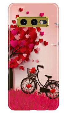 Red Heart Cycle Mobile Back Case for Samsung Galaxy S10E (Design - 222)