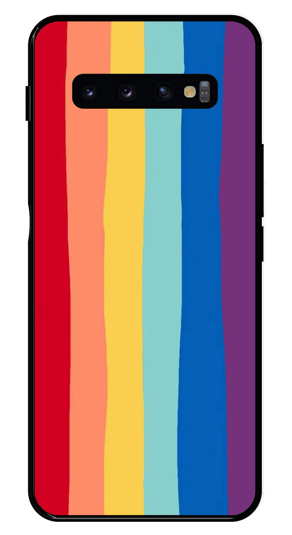 Rainbow MultiColor Metal Mobile Case for Samsung Galaxy S10 Plus   (Design No -03)