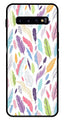 Colorful Feathers Metal Mobile Case for Samsung Galaxy S10 Plus   (Design No -06)