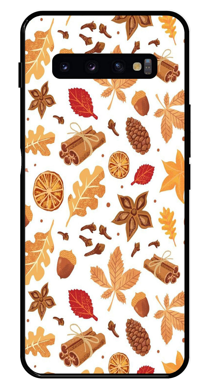 Autumn Leaf Metal Mobile Case for Samsung Galaxy S10 Plus   (Design No -19)