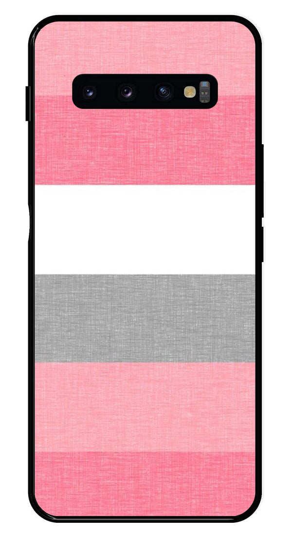 Pink Pattern Metal Mobile Case for Samsung Galaxy S10 Plus   (Design No -23)