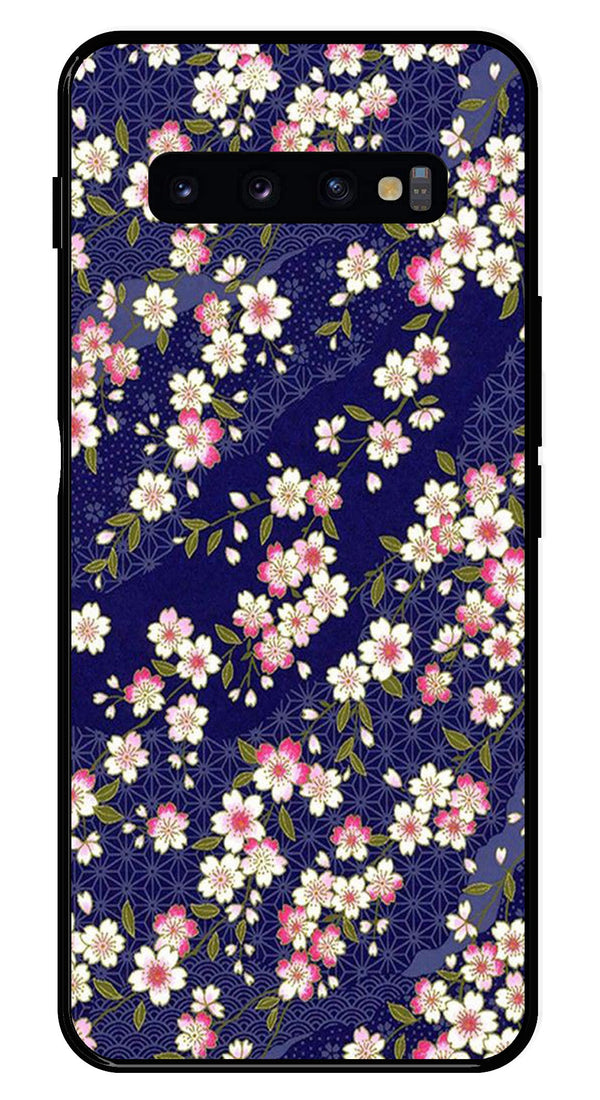 Flower Design Metal Mobile Case for Samsung Galaxy S10 Plus   (Design No -25)