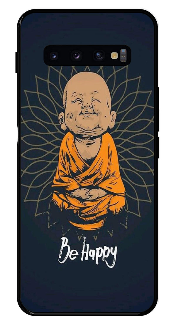 Be Happy Metal Mobile Case for Samsung Galaxy S10 Plus   (Design No -27)