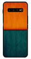 Orange Green Pattern Metal Mobile Case for Samsung Galaxy S10 Plus   (Design No -45)