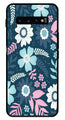 Flower Leaves Design Metal Mobile Case for Samsung Galaxy S10 Plus   (Design No -50)