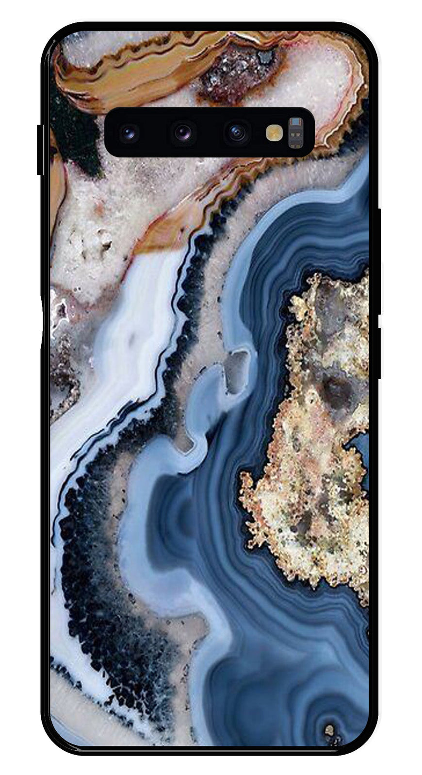 Marble Design Metal Mobile Case for Samsung Galaxy S10 Plus   (Design No -53)
