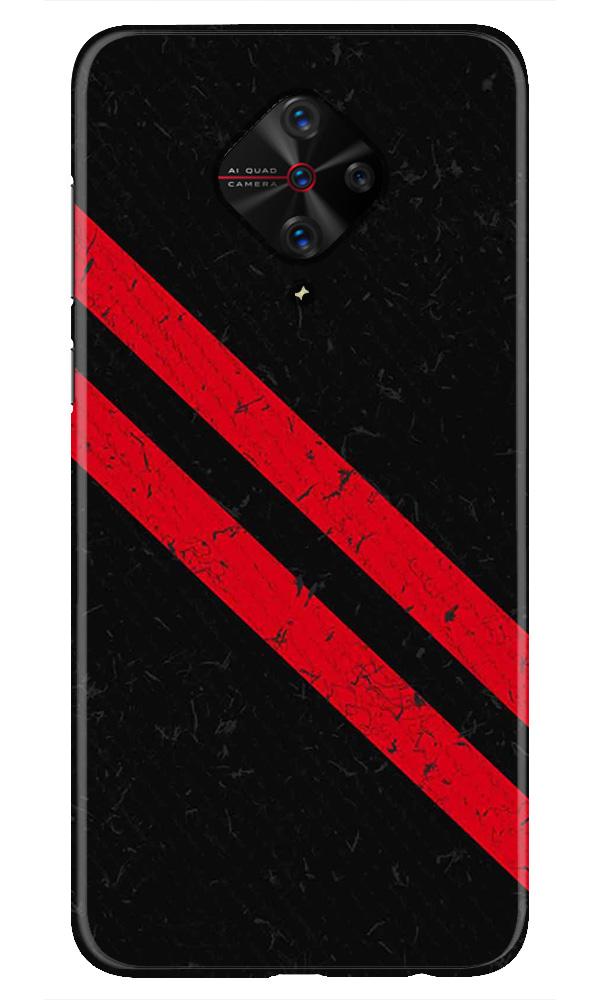 Black Red Pattern Mobile Back Case for Vivo S1 Pro   (Design - 373)