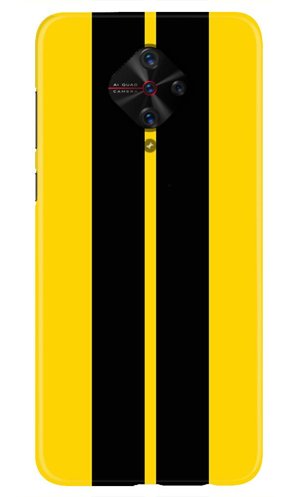 Black Yellow Pattern Mobile Back Case for Vivo S1 Pro   (Design - 377)