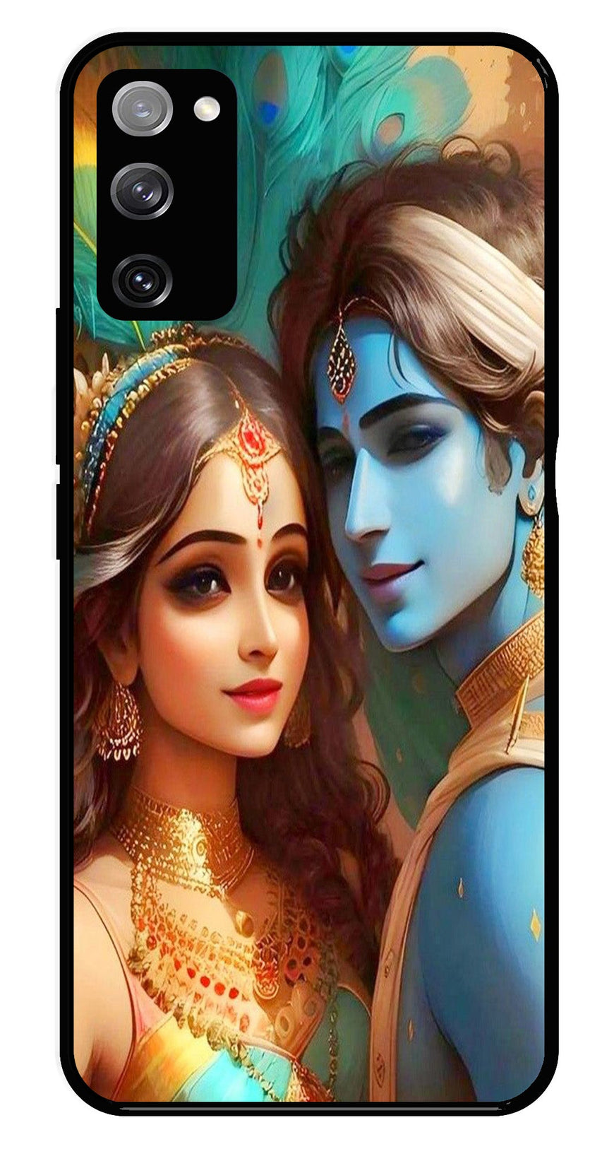 Lord Radha Krishna Metal Mobile Case for Samsung Galaxy S20 FE 5G   (Design No -01)