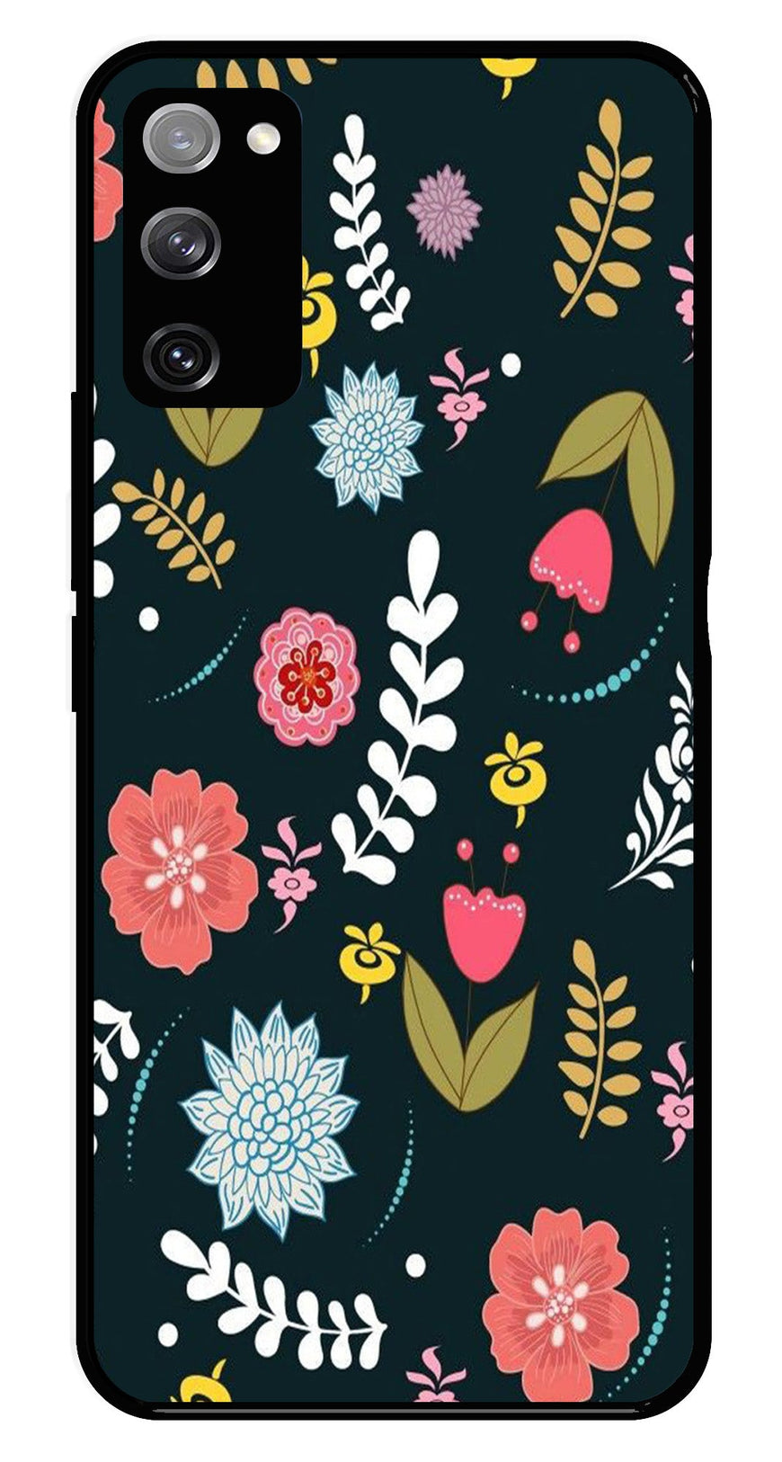 Floral Pattern2 Metal Mobile Case for Samsung Galaxy S20 FE 5G   (Design No -12)